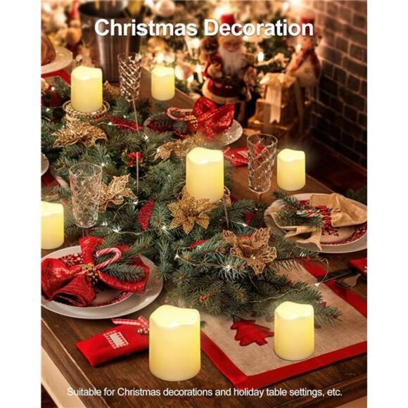 Flameless LED Votive Candles 24 Pack Battery Tea Lights for Wedding Decor - Picture 6 of 7